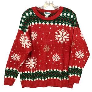 Partners By Mervyns Sweater Womens L Holiday Christmas Party Acrylic USA Vintage